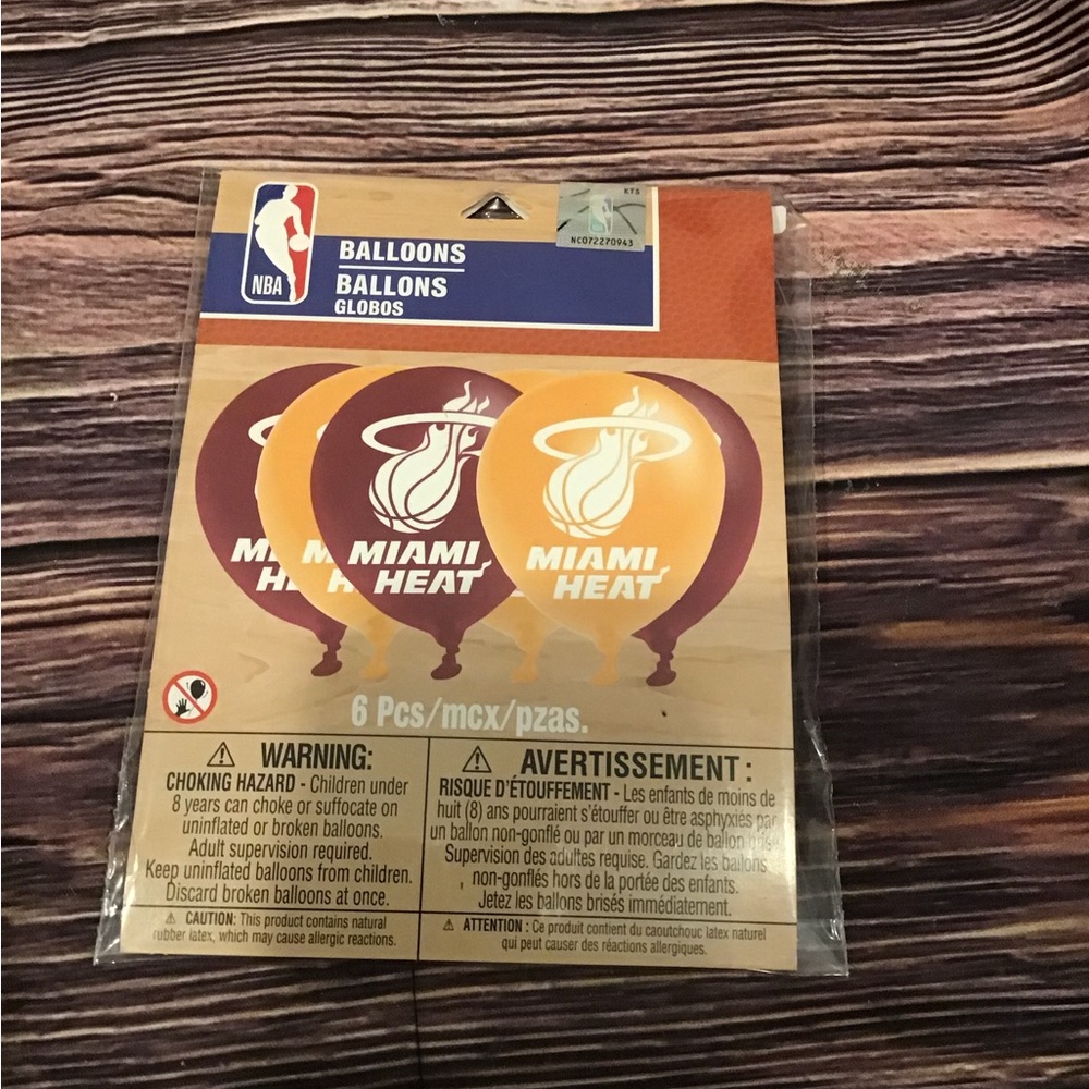 NBA Miami Heat latex balloons 6pcs 12 inches -NEW